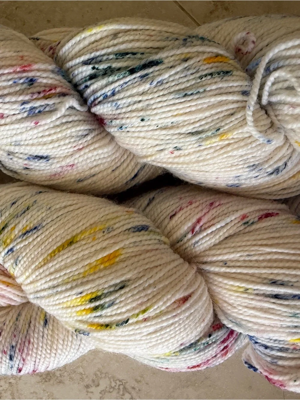 KnitPicks Hawthorne Fingering Confetti Speckle Yarn - Cream